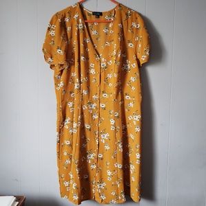 Mustard spring dress 2x
